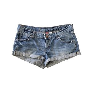 Slouchy Cuffed Denim Shorts
